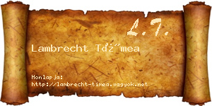 Lambrecht Tímea névjegykártya